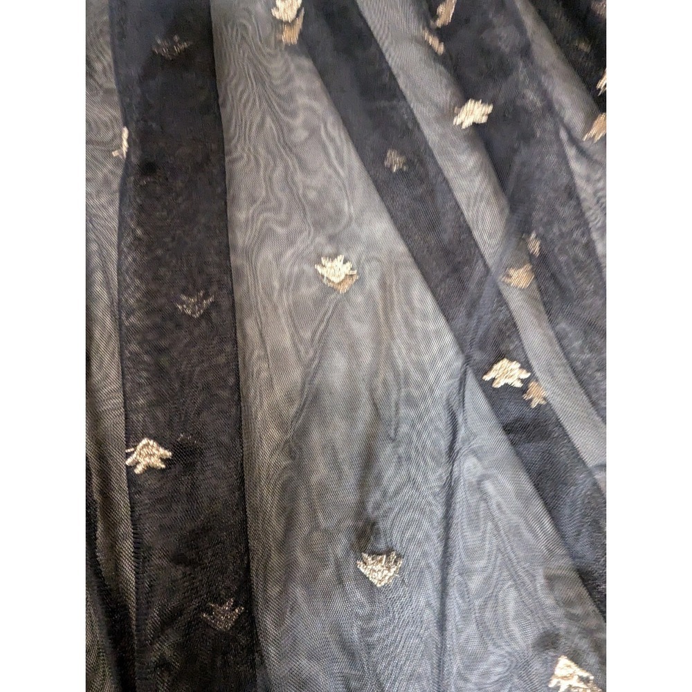 Romantic Black Embroidered Bee Mesh Maxi Dress | Ethereal Dark Cottagecore - Picture 8 of 16